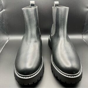Black Leather Ankle Chelsea Boots